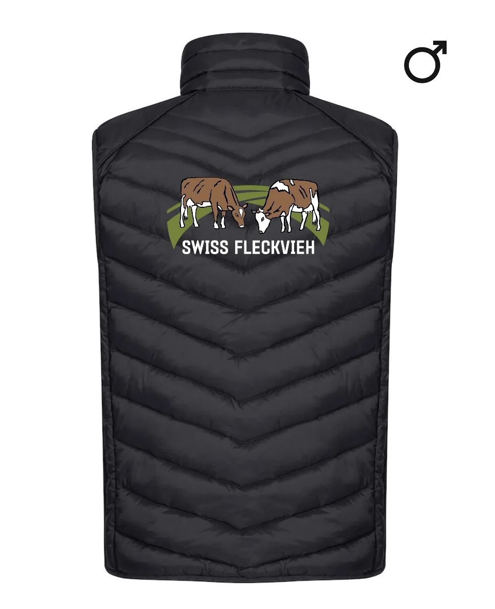 Swiss Fleckvieh Herren Gilet, bestickt