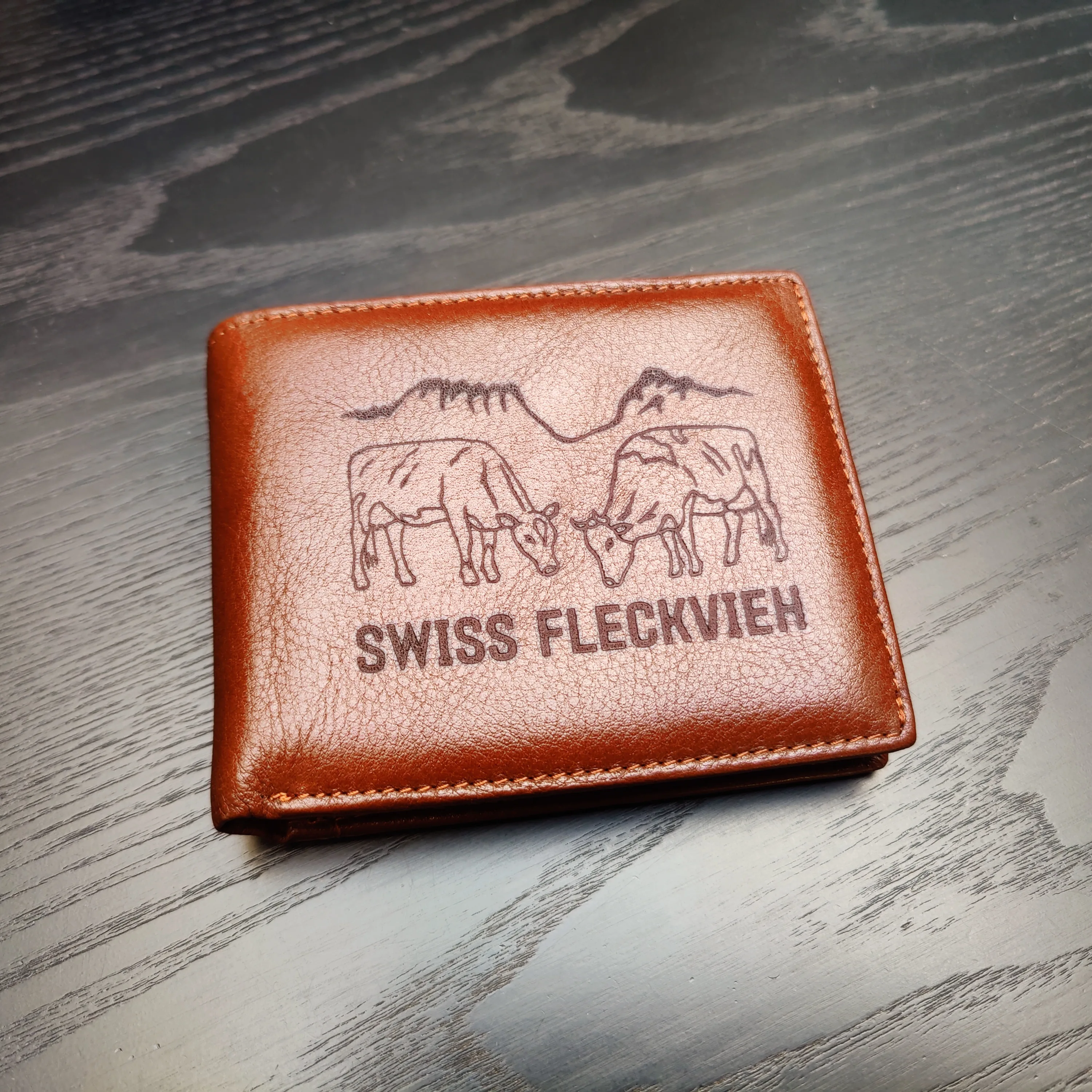 Swiss Fleckvieh - Echt Leder Portemonnaie