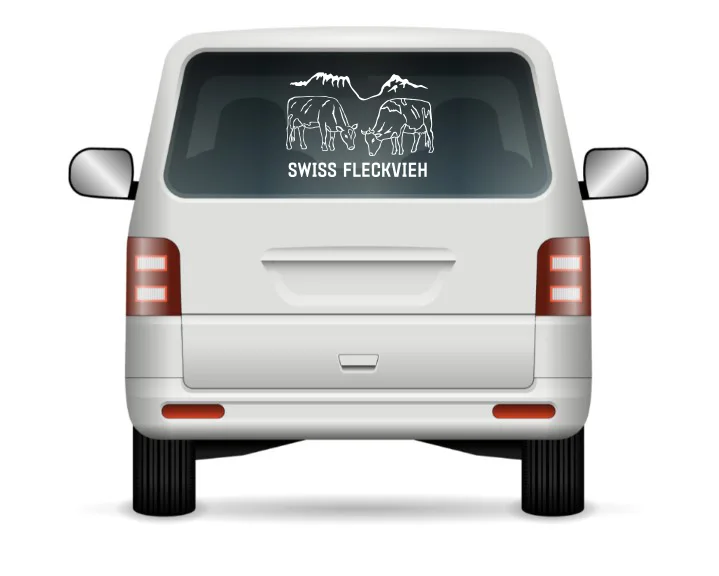 Swiss Fleckvieh Heckscheiben Aufkleber 340 x 240 mm