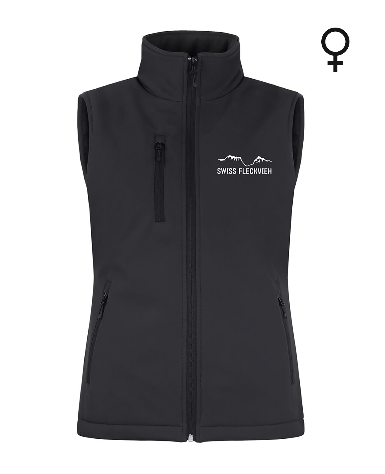 Swiss Fleckvieh Padded Softshell Weste Damen, bestickt