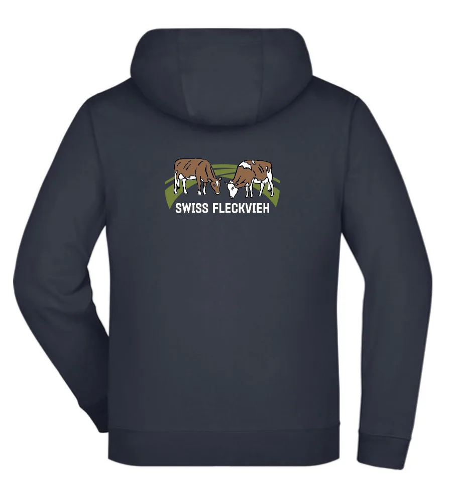 Swiss Fleckvieh Zip-Hoodie Damen, bestickt